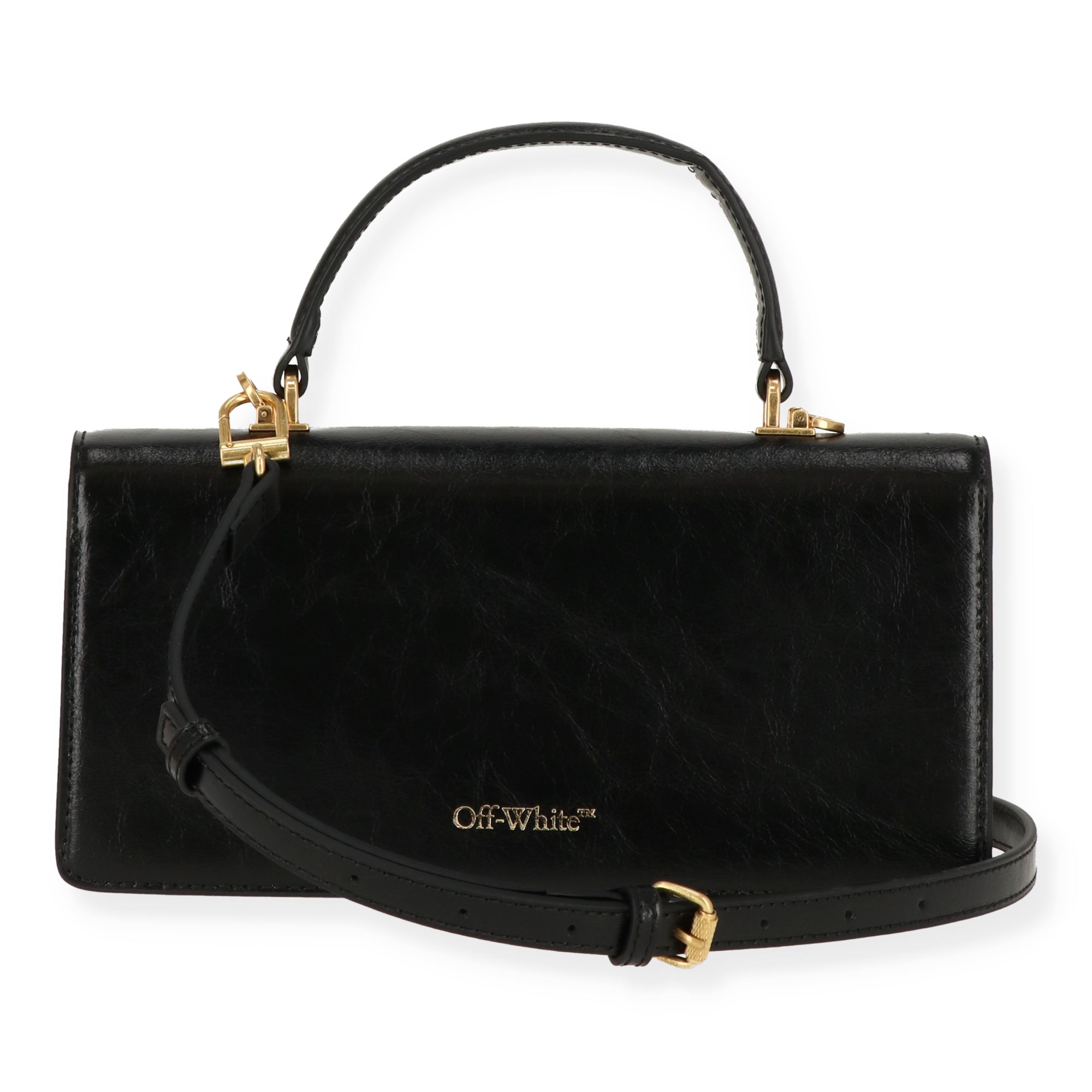 Off White Womens Black Top Handle