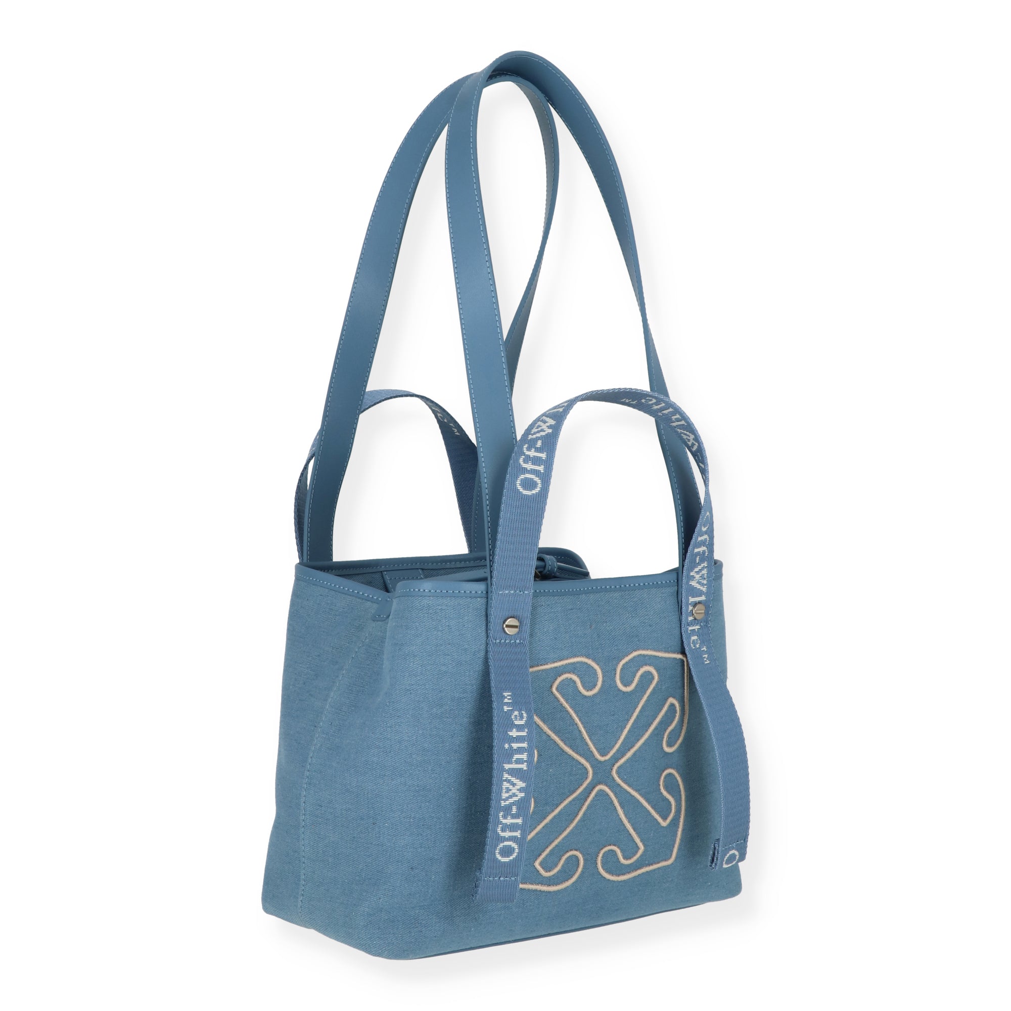 Off White Womens Light Blue Tote