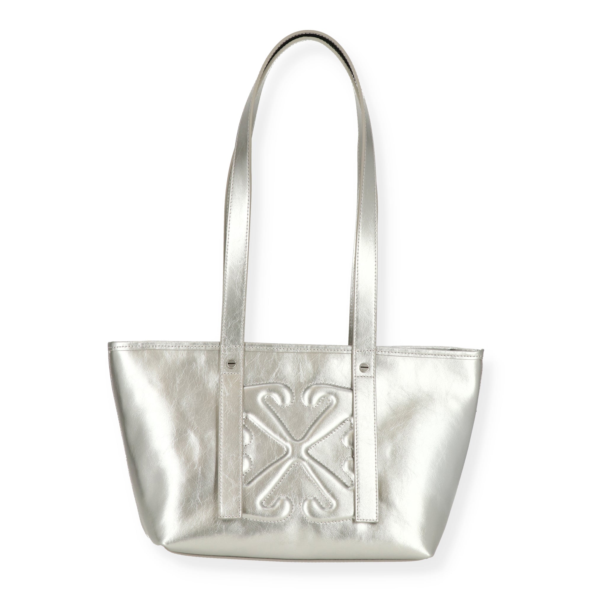 Off White Womens Silver Tote