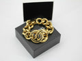 Chanel Vintage 94P Gold-plated CC Wave Rotating Lock Bracelet