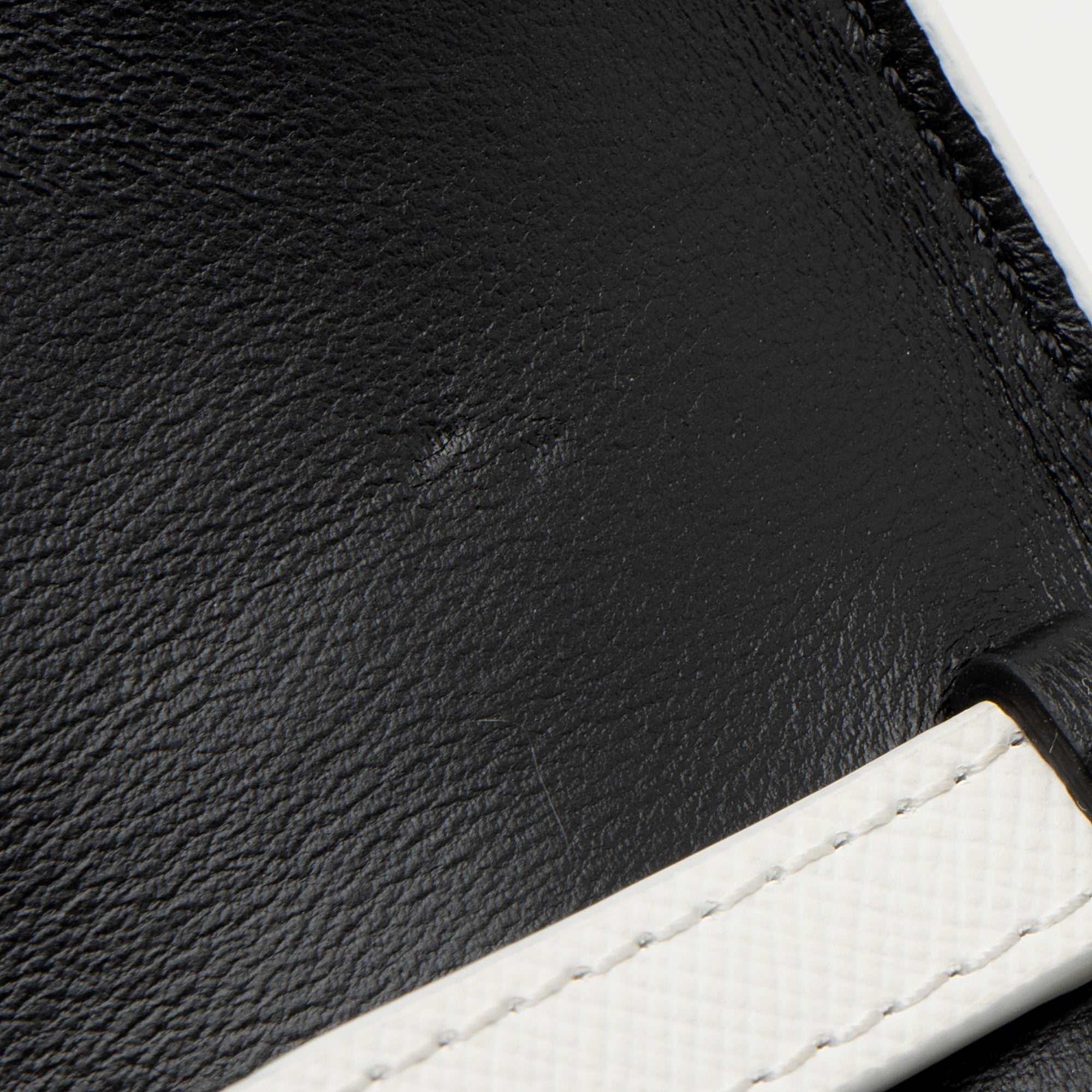 Off-White Leather Diag Binder Clip Wallet on Chain