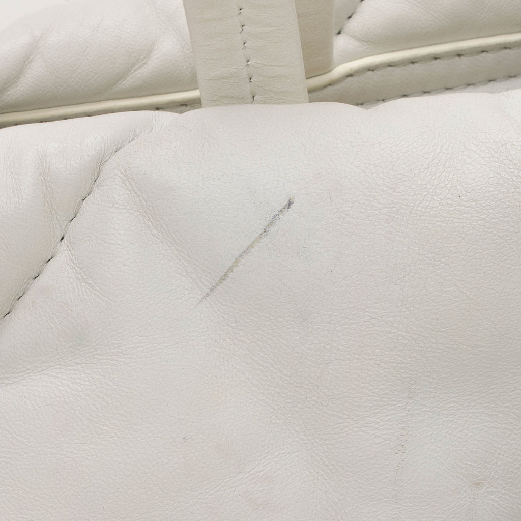 Off-White Leather Nailed Zipped Tote