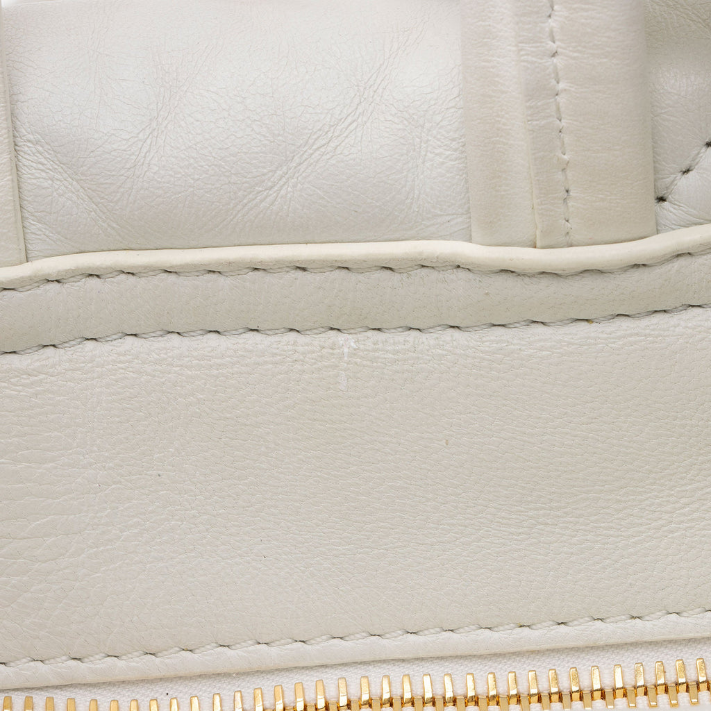 Off-White Leather Nailed Zipped Tote