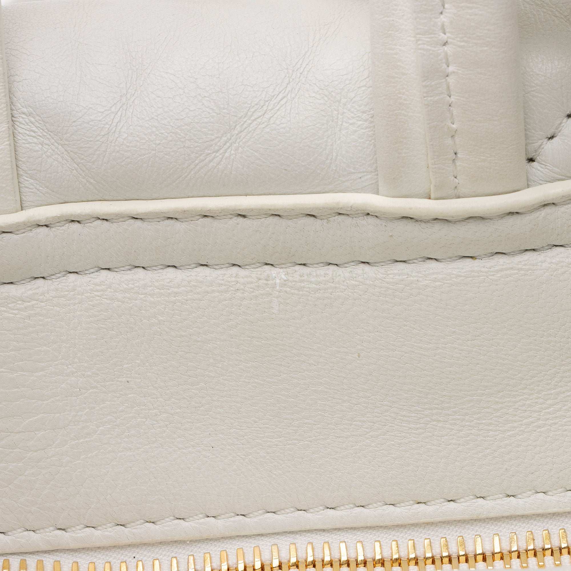 Off-White Leather Nailed Zipped Tote