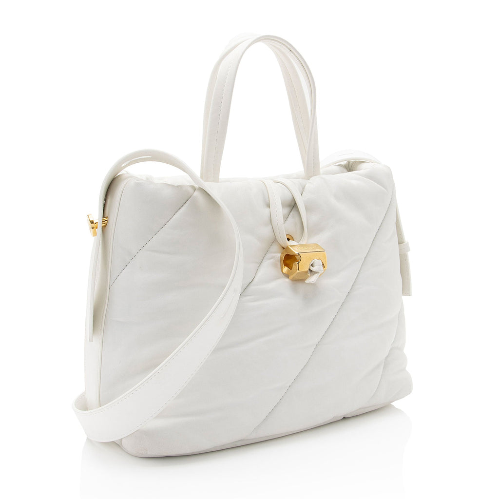 Off-White Leather Nailed Zipped Tote