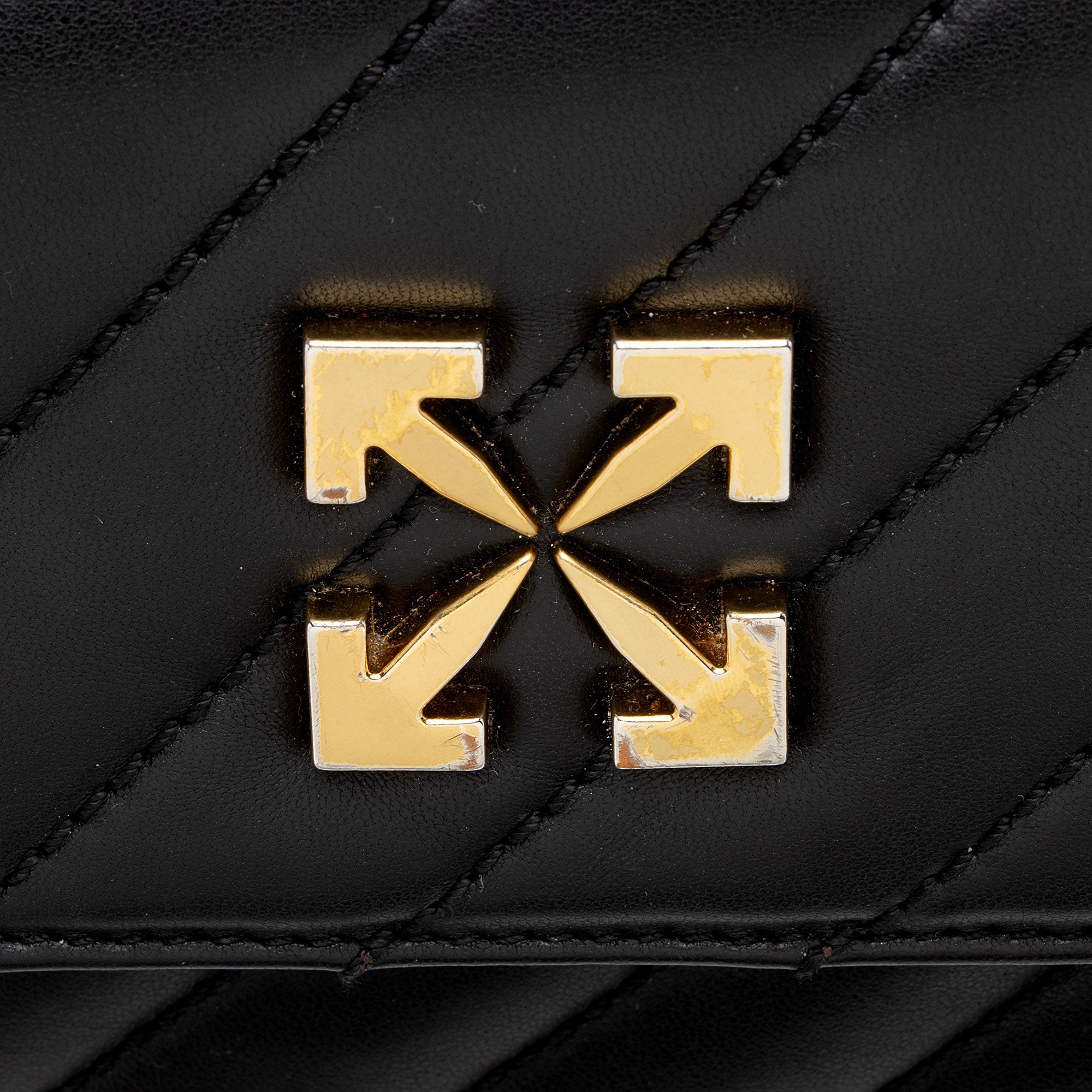 Off-White Quilted Leather Jackhammer 19 Chain Shoulder Bag