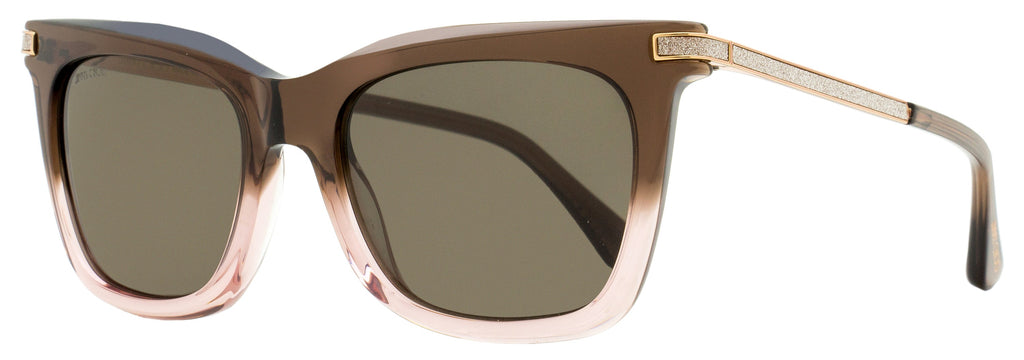 Jimmy Choo Rectangular Sunglasses Olye 08M70 Brown-Nude/Gold 52mm Brown-Nude Gold