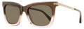 Jimmy Choo Rectangular Sunglasses Olye 08M70 Brown-Nude/Gold 52mm Brown-Nude Gold