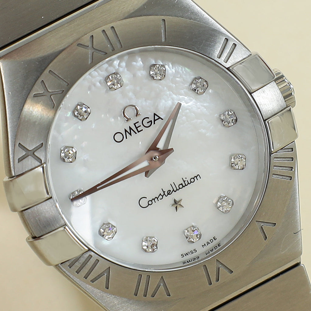 Omega Stainless Steel Diamond MOP Constellation 27mm Quartz Movement Watch