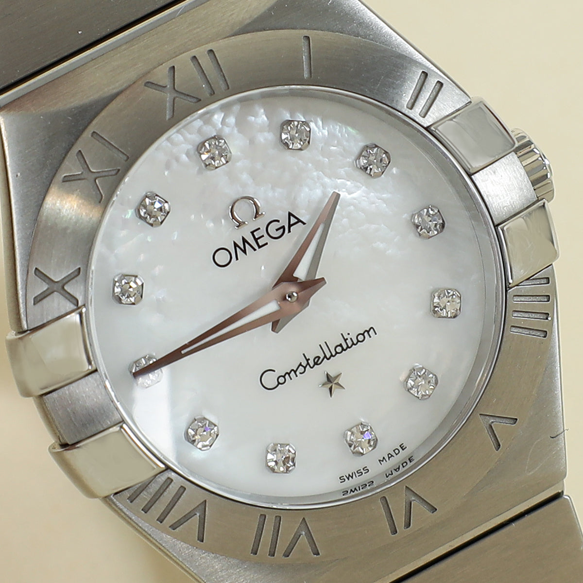 Omega Stainless Steel Diamond MOP Constellation 27mm Quartz Movement Watch