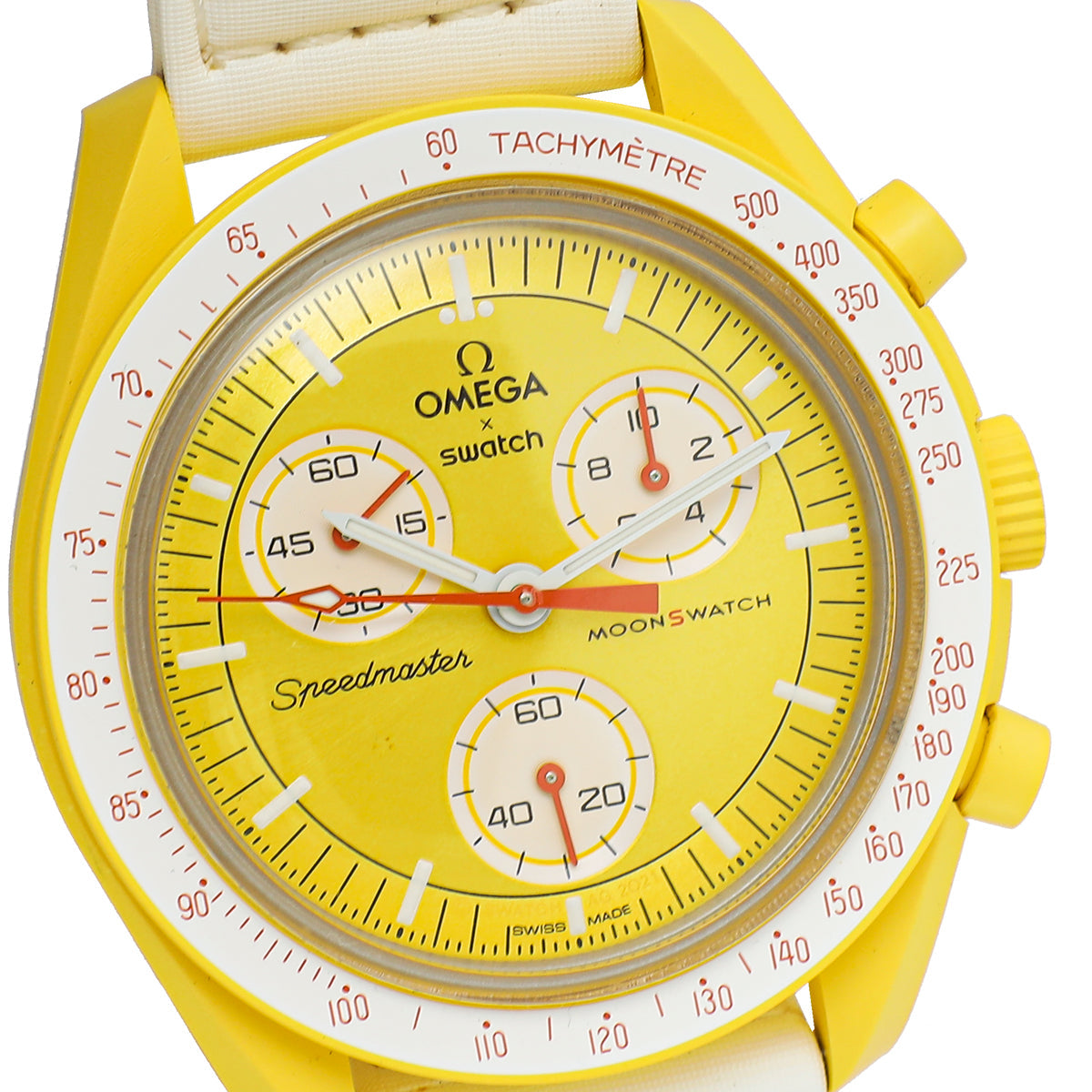Omega Bicolor Swatch Speedmaster Moonswatch Mission To The Sun Quartz 40mm Watch