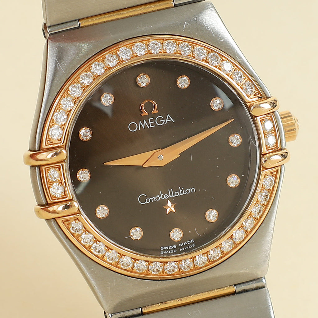 Omega 18K Yellow Gold/Stainless Steel Constellation Diamond 25mm Watch