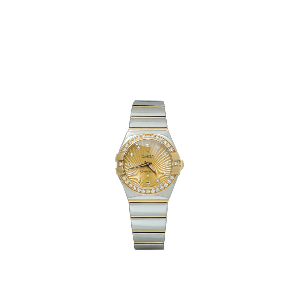 Omega ST.ST Yellow Gold Diamonds Constellation Quartz Watch
