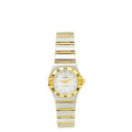 Omega 18K Yellow Gold Stainless Steel Diamond MOP Dial Constellation 22mm Quartz Watch