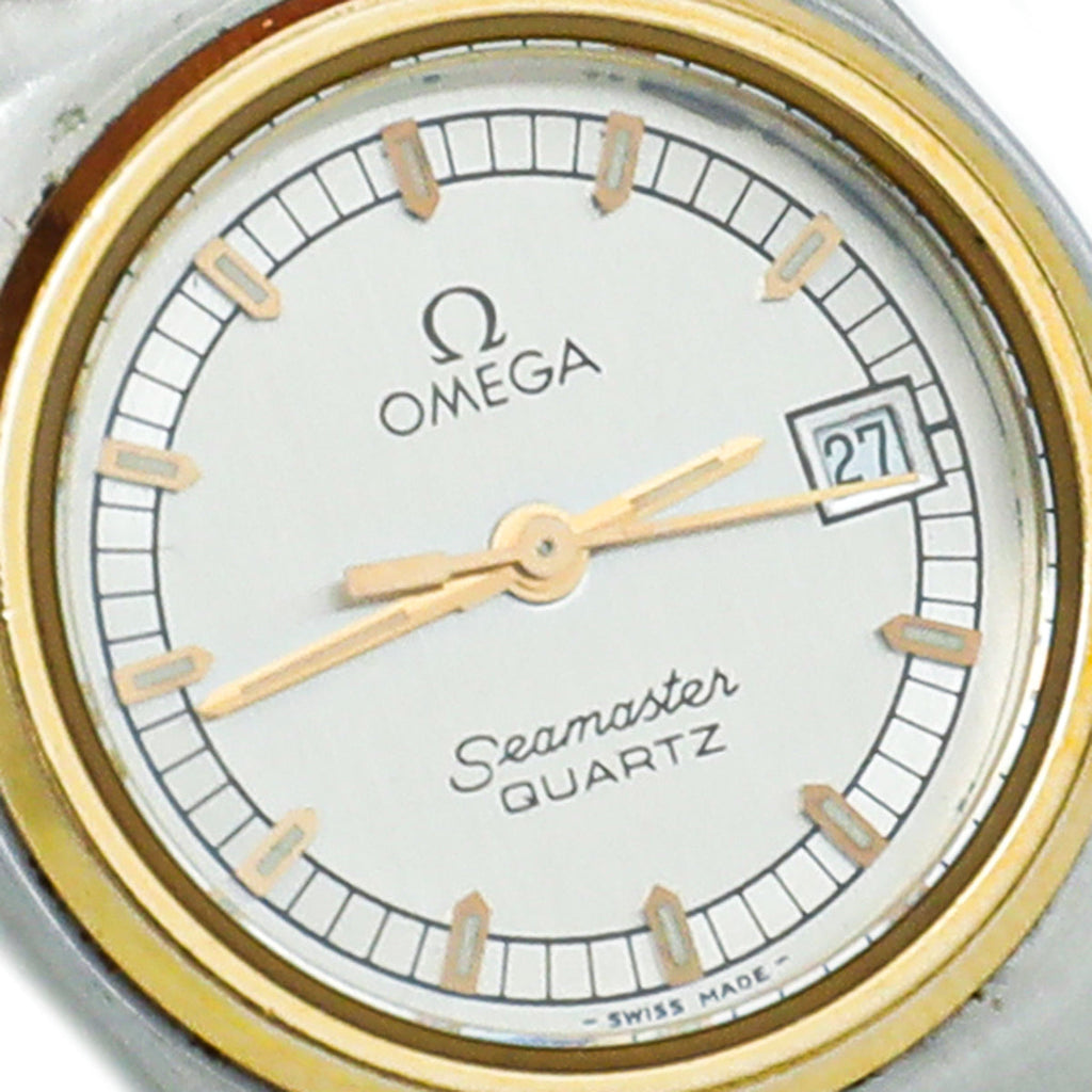 Omega 18K Yellow Gold Steel Vintage Seamaster Watch
