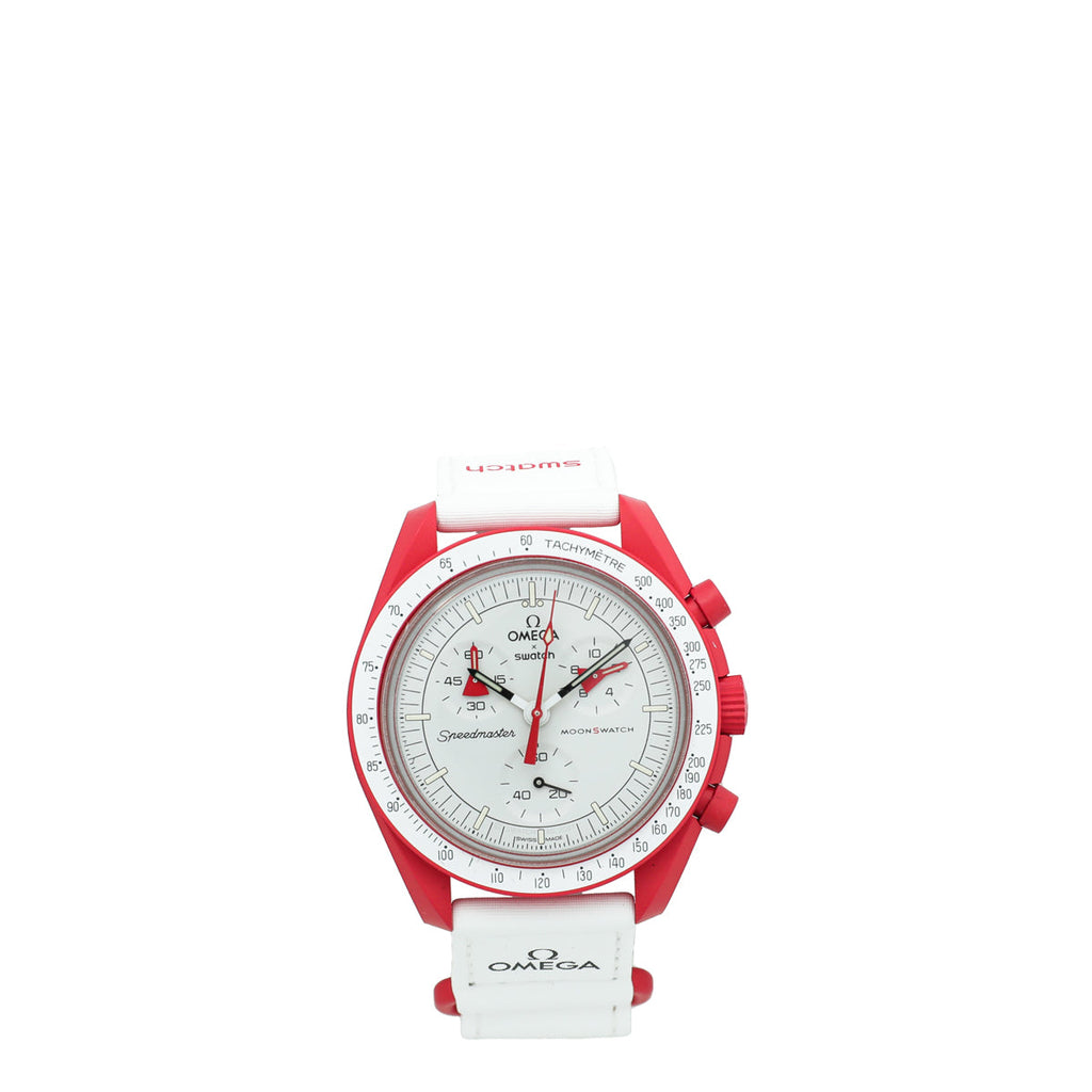 Omega Bicolor X Swatch Speedmaster Moonswatch Mission to Mars Quartz 41mm Watch