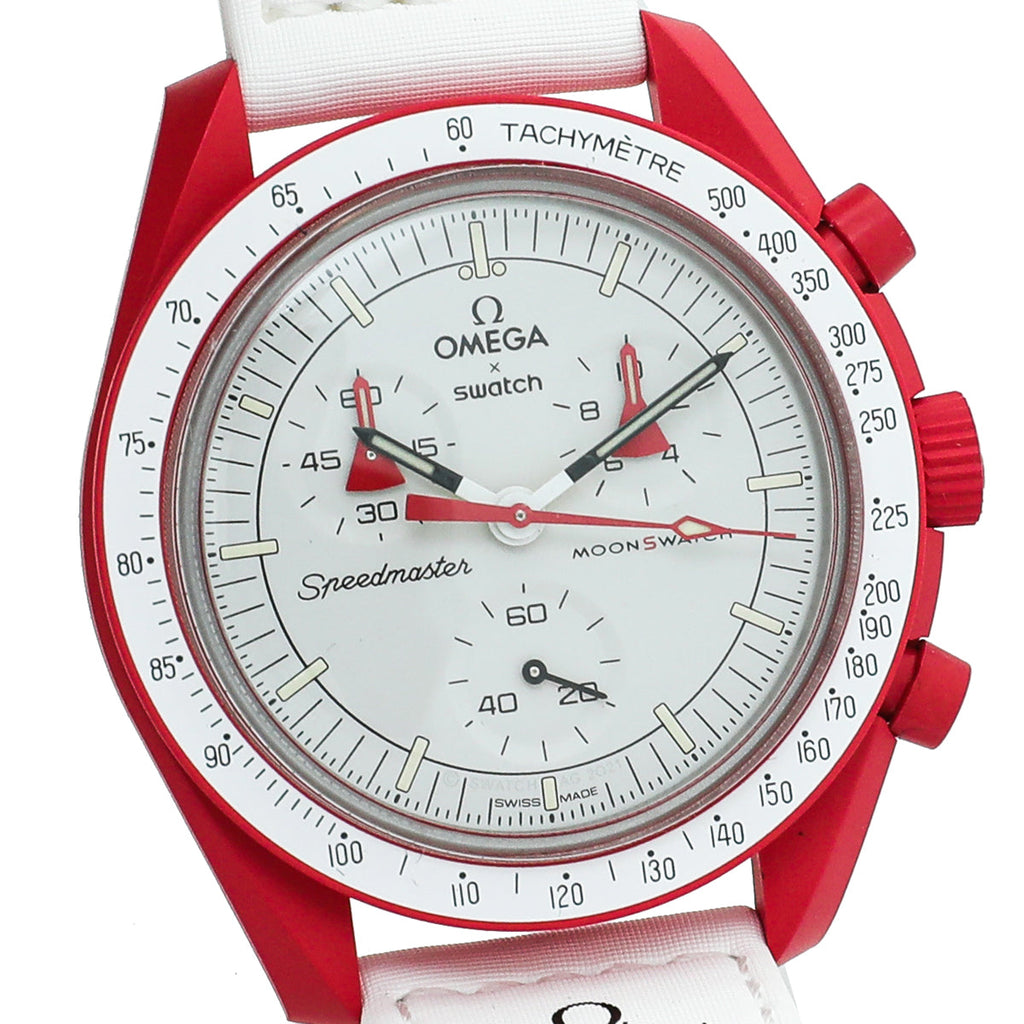 Omega Bicolor X Swatch Speedmaster Moonswatch Mission to Mars Quartz 41mm Watch