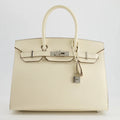 Hermes Birkin 30 Sellier Bag in Nata Epsom Leather With Palladium Hardware