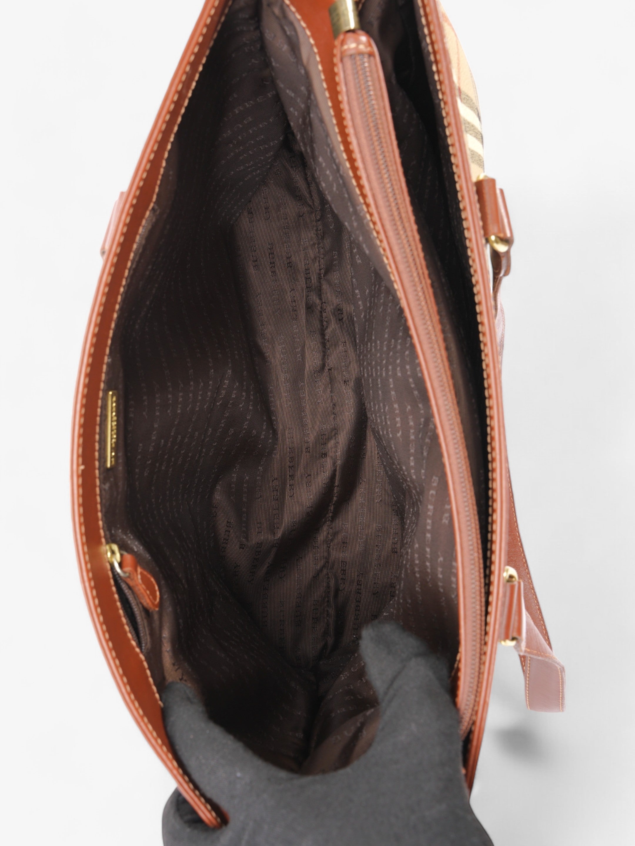 Burberry Check Tote Haymarket Check Canvas