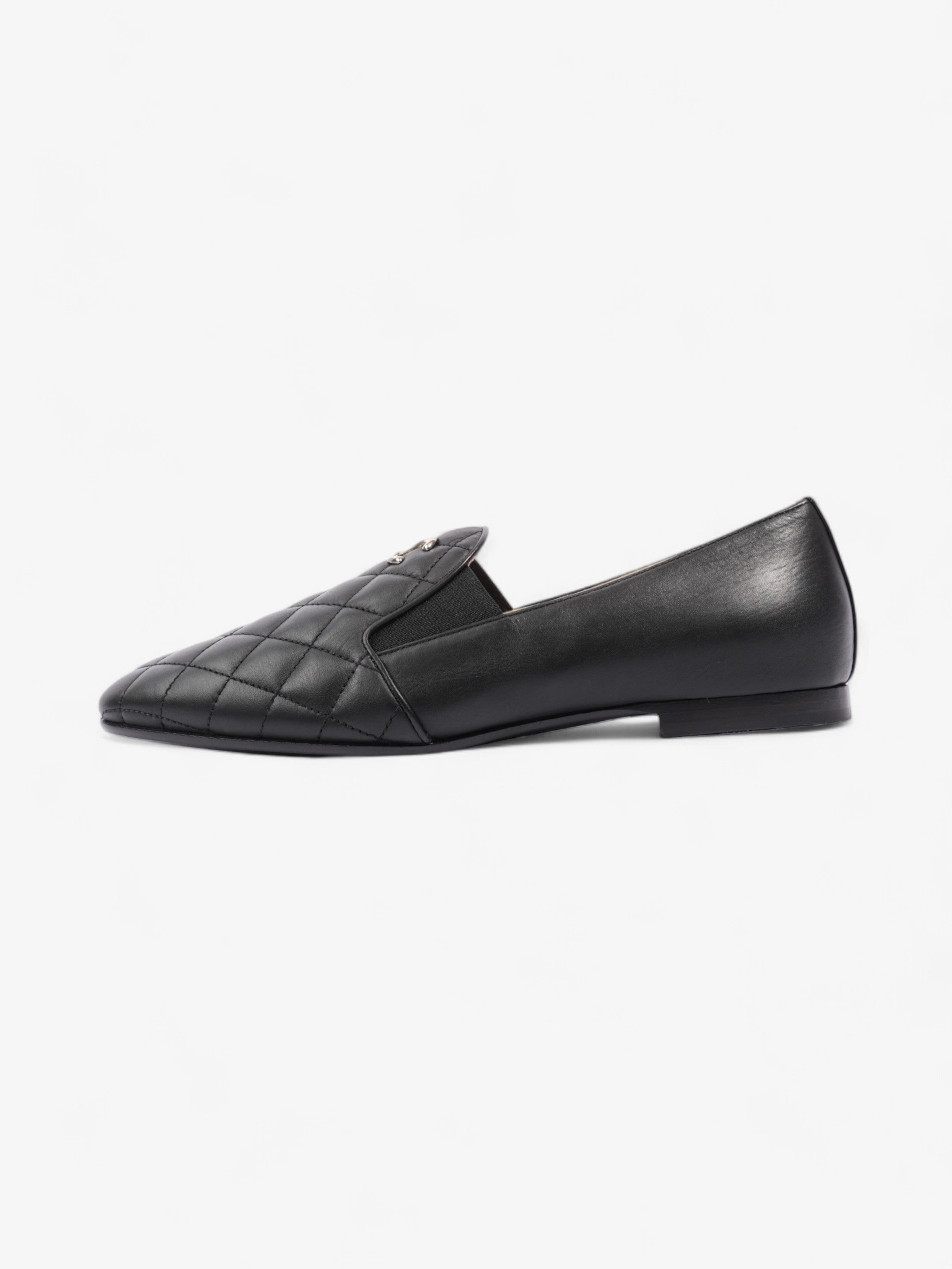 Chanel Mocassins Loafer Black Leather EU 38 UK 5