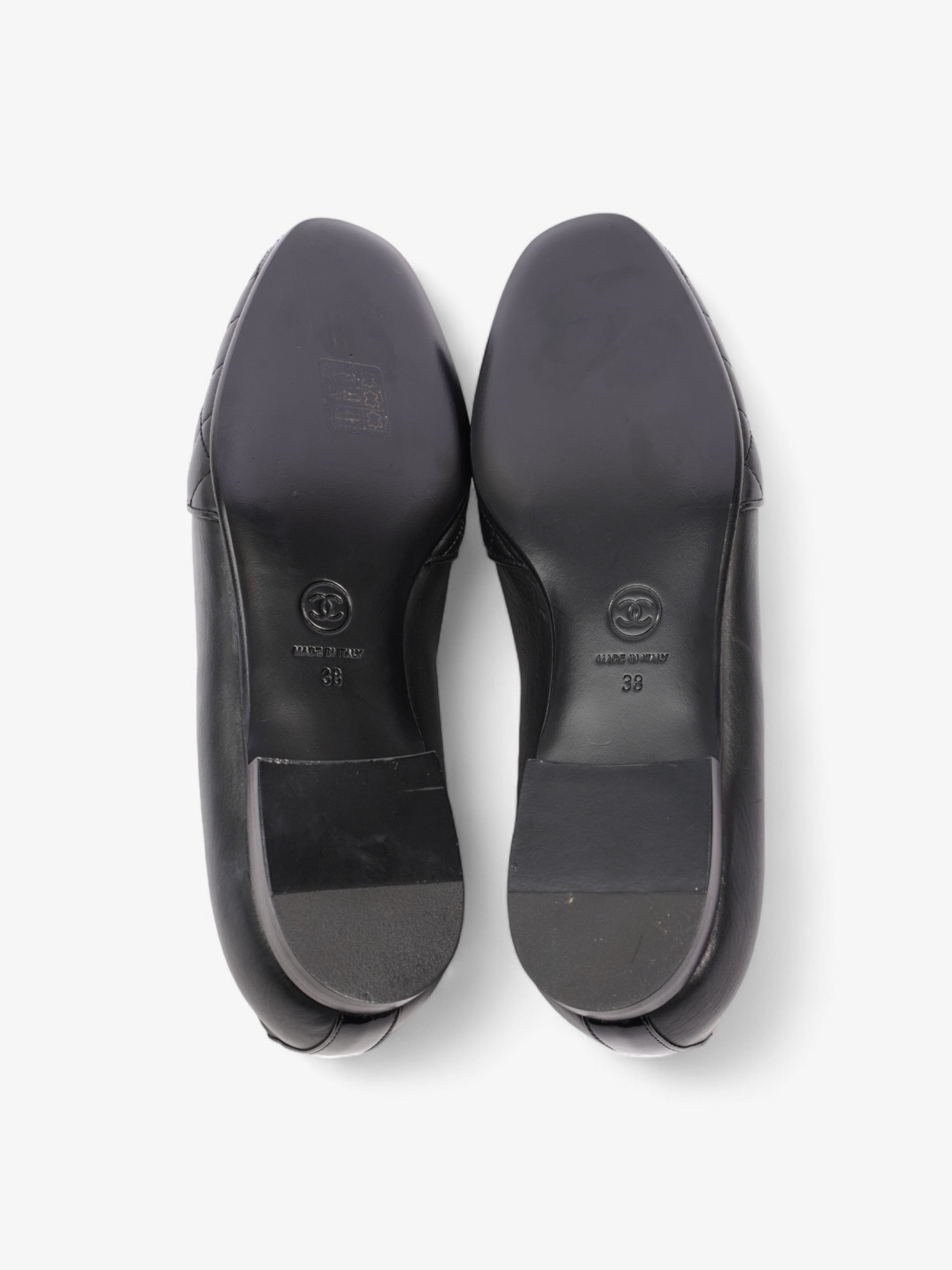 Chanel Mocassins Loafer Black Leather EU 38 UK 5