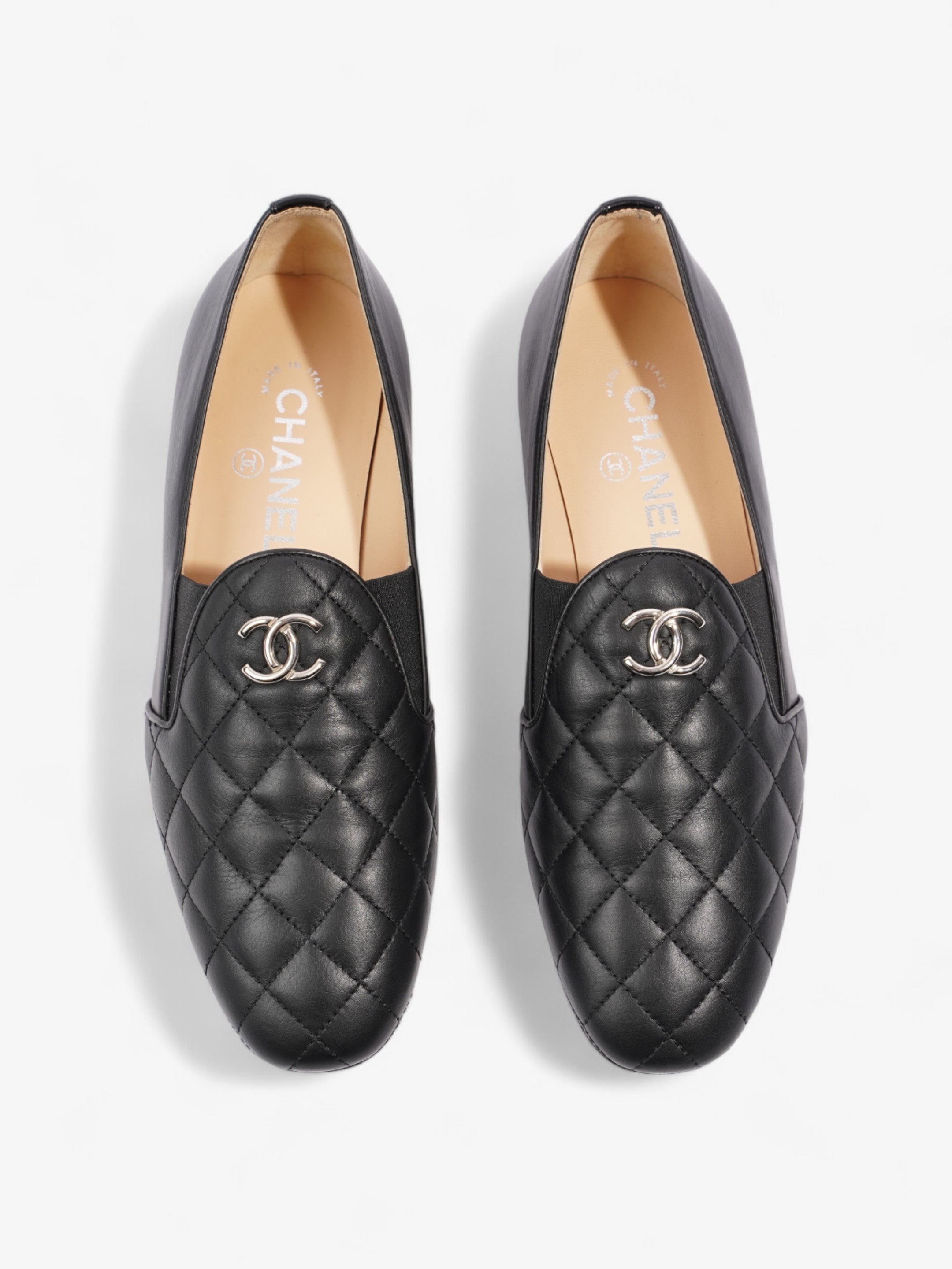 Chanel Mocassins Loafer Black Leather EU 38 UK 5