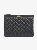 Chanel Medium Boy Pouch Black Lambskin Leather