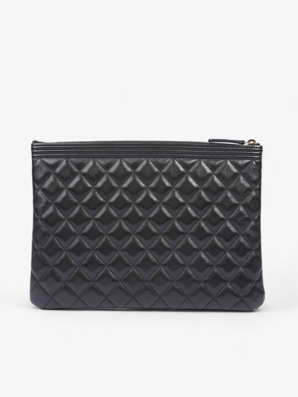 Chanel Medium Boy Pouch Black Lambskin Leather