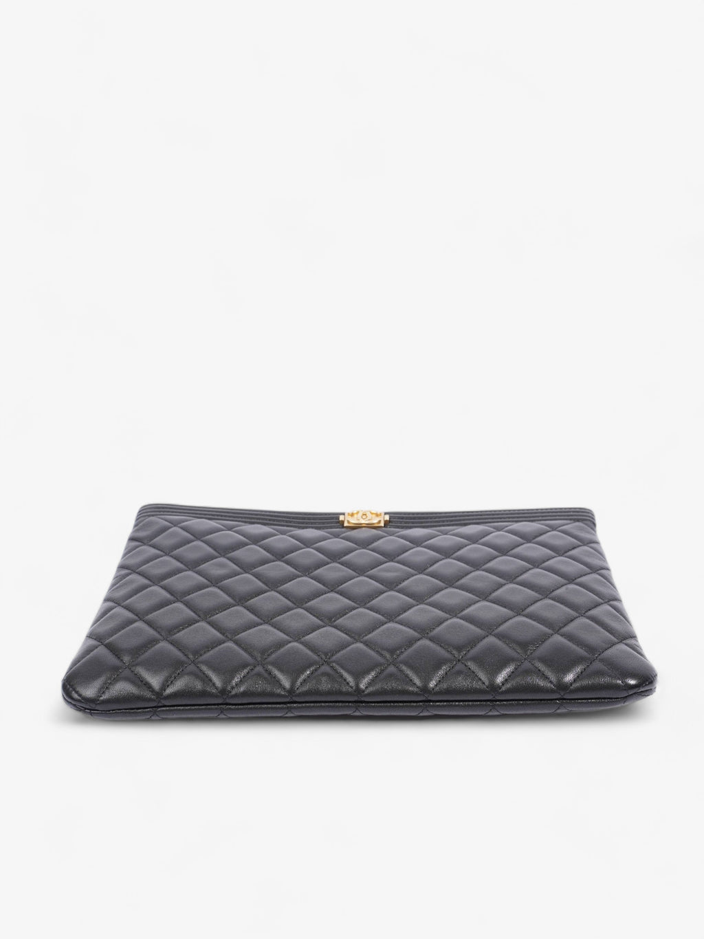 Chanel Medium Boy Pouch Black Lambskin Leather