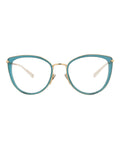 Pomellato Womens Cat Eye Blue Gold Transparent Fashion Designer Eyewear