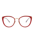 Pomellato Womens Cat Eye Red Gold Transparent Fashion Designer Eyewear