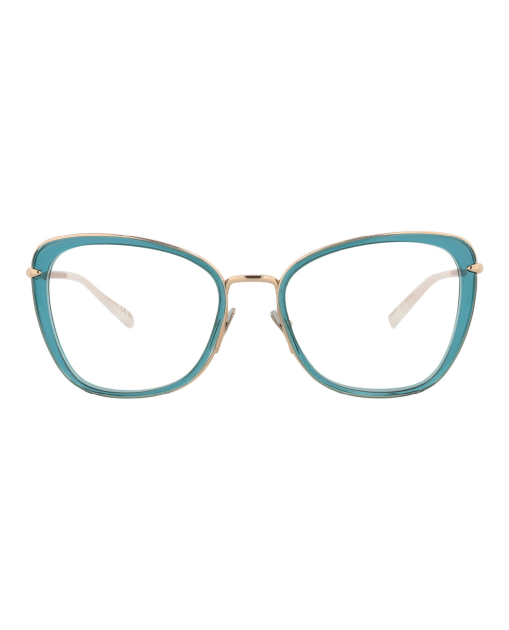 Pomellato Womens Cat Eye Blue Gold Transparent Fashion Designer Eyewear Blue Gold Transparent