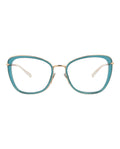 Pomellato Womens Cat Eye Blue Gold Transparent Fashion Designer Eyewear Blue Gold Transparent