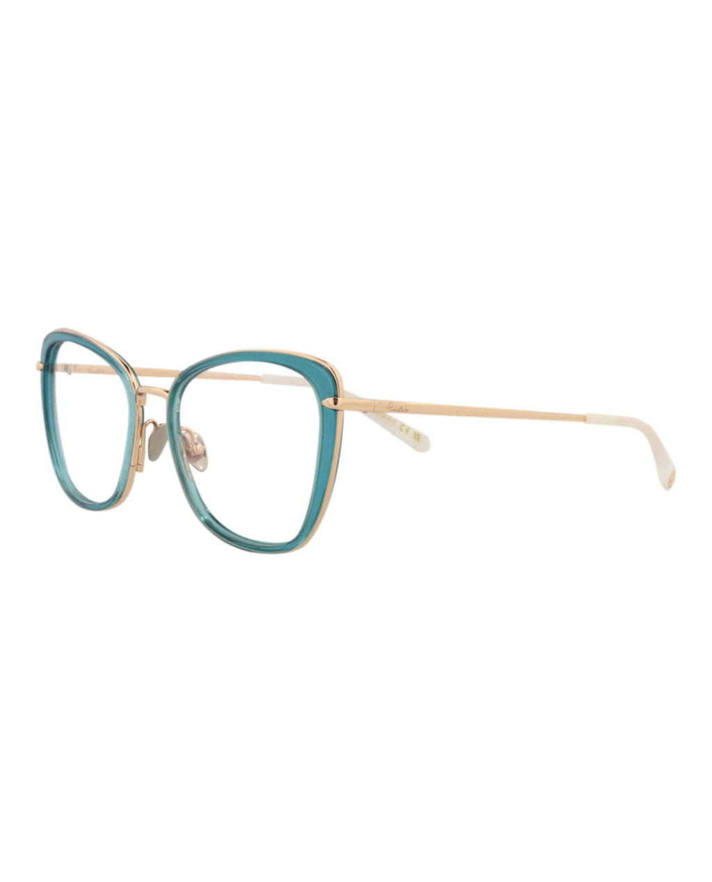 Pomellato Womens Cat Eye Blue Gold Transparent Fashion Designer Eyewear