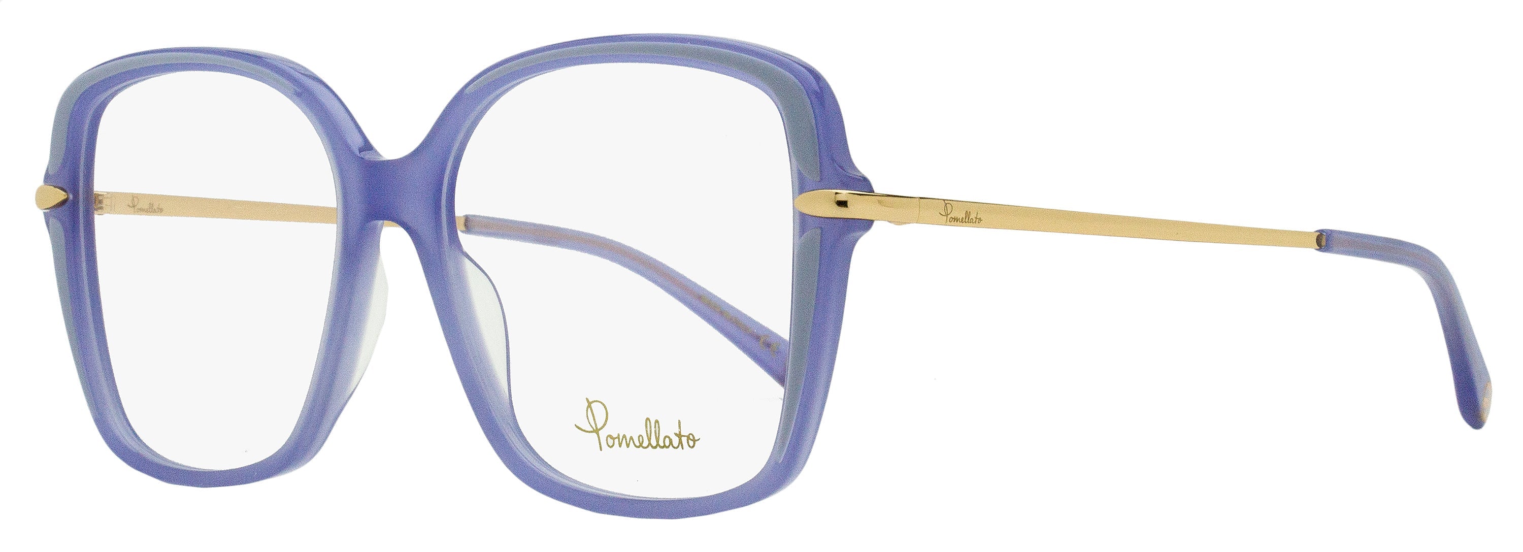 Pomellato Square Eyeglasses PM0090O 002 Blue/Gold 53mm Blue Gold
