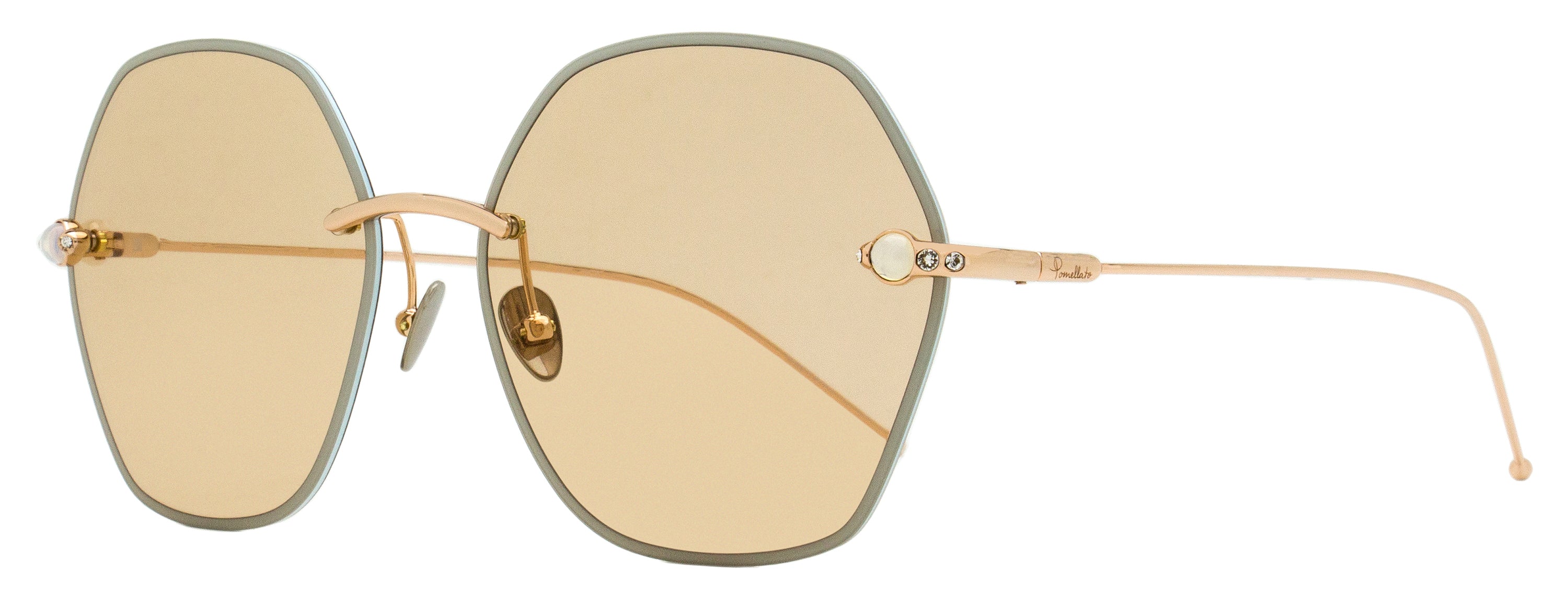 Pomellato Cabochon Sunglasses PM0091S 003 Gold 61mm Gold