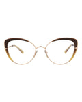 Pomellato Womens Cat Eye Gold Gold Transparent Fashion Designer Eyewear Gold Gold Transparent