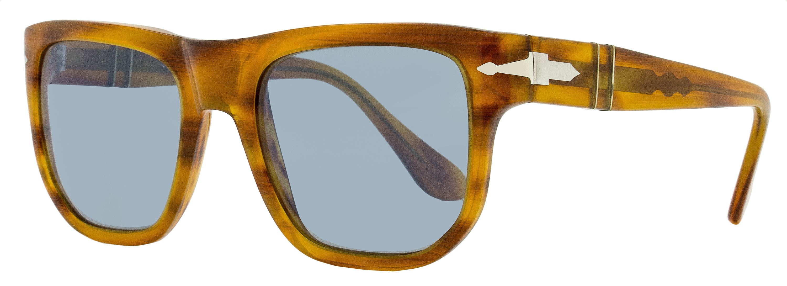 Persol Square Sunglasses PO3306S 960/56 Striped Brown 52mm Striped Brown