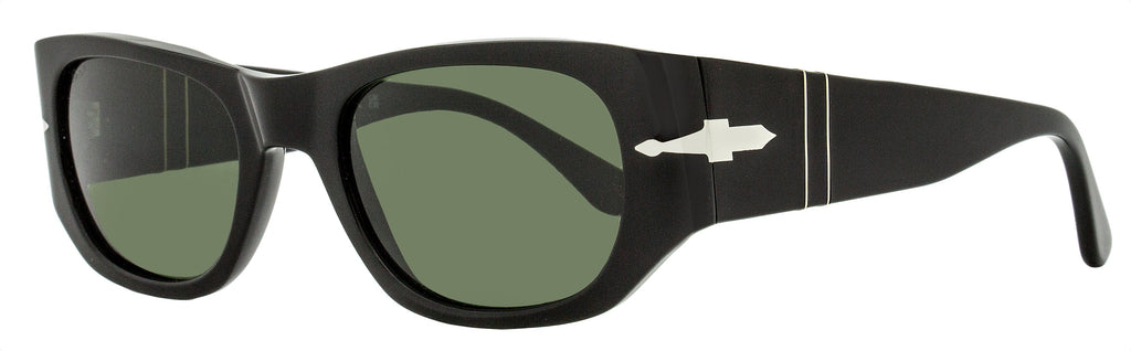 Persol Rectangular Sunglasses PO3307S 95/31 Black 52mm Black
