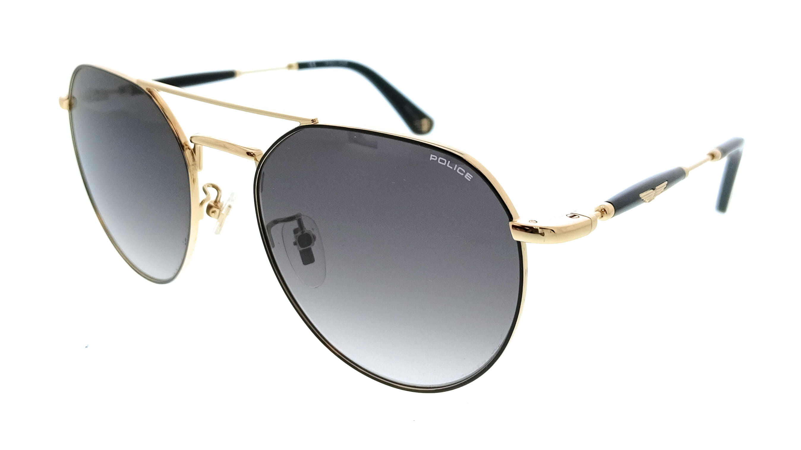 POLICE PLF14 302 Black Geometric Unisex Sunglasses