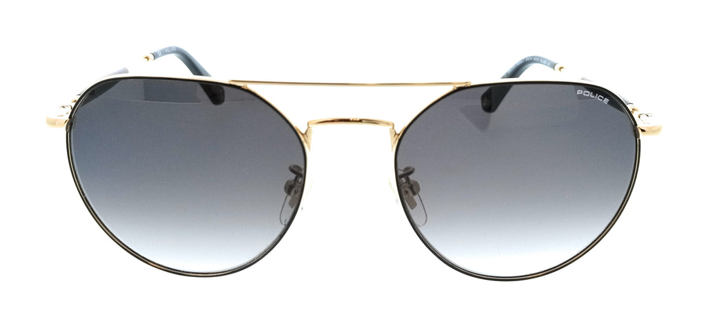 POLICE PLF14 302 Black Geometric Unisex Sunglasses