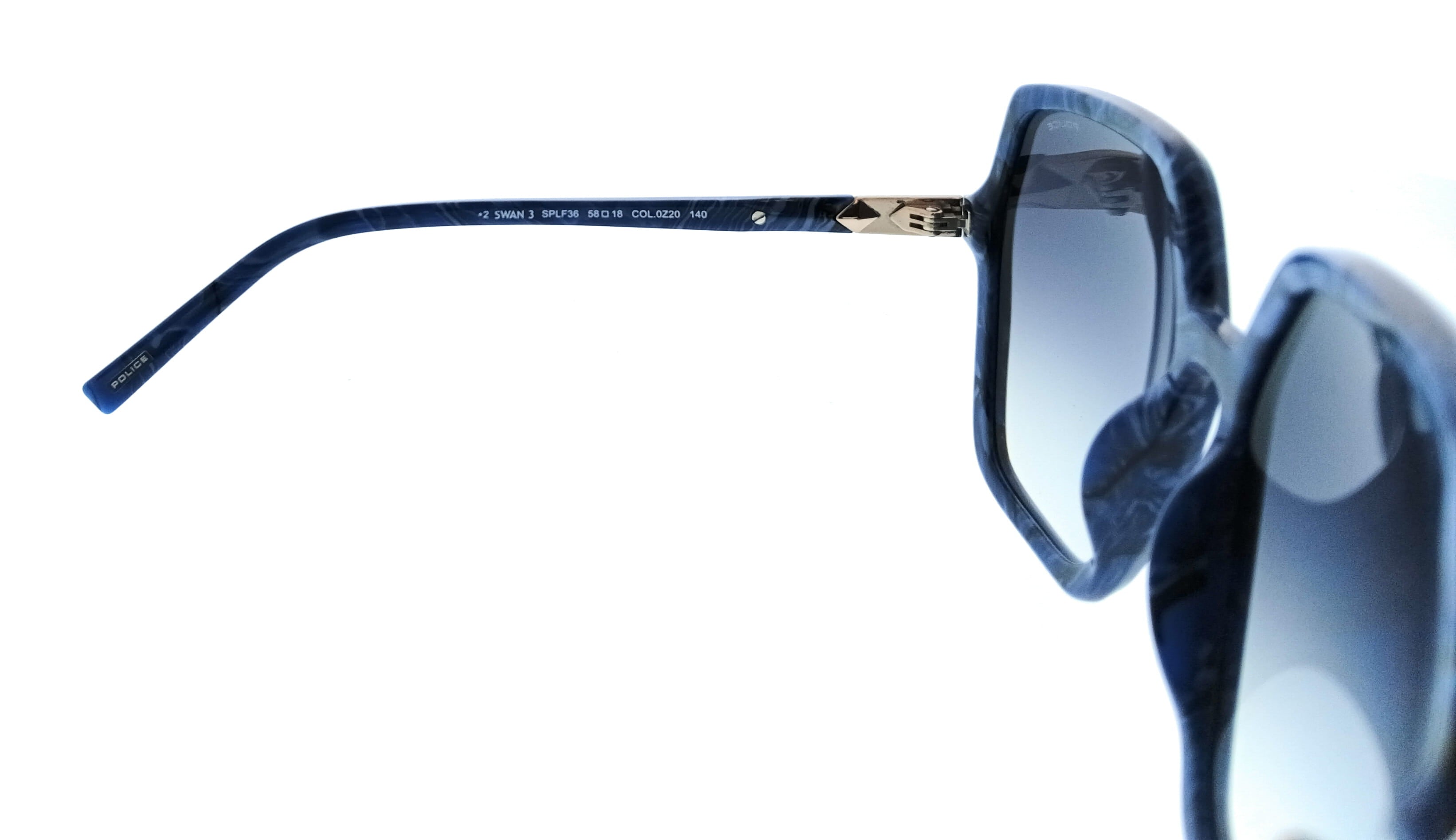 POLICE PLF36 0Z20 Blue Geometric Womens Sunglasses