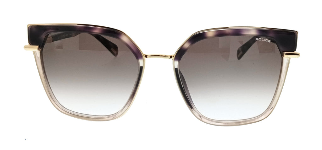 POLICE PLG24 300K Shiny Rose Gold Square Womens Sunglasses