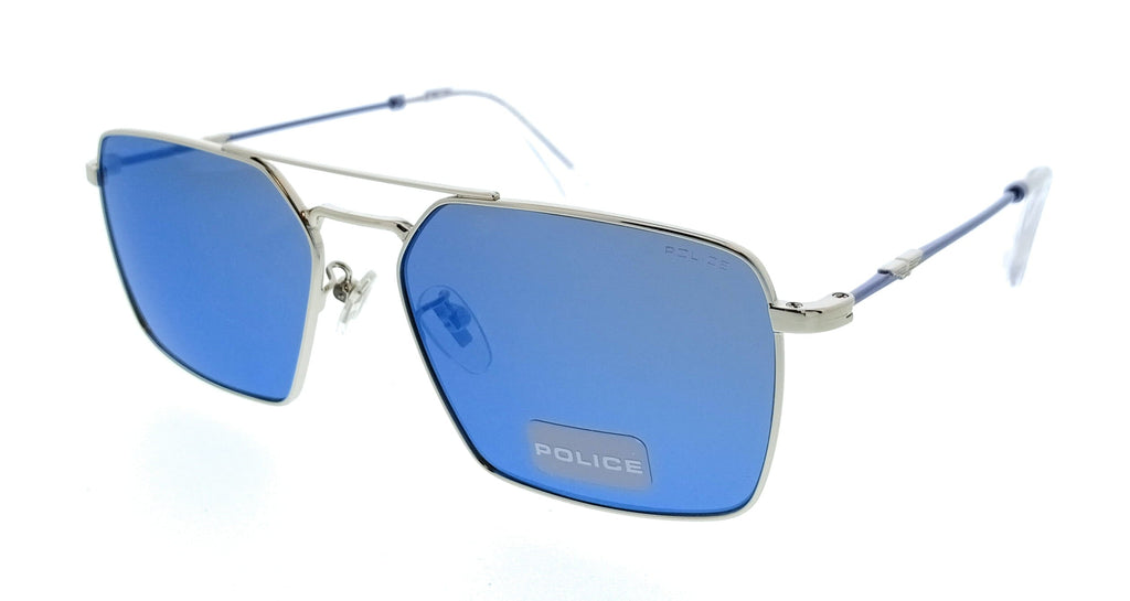 POLICE PLL07 579B Silver Navigator Mens Sunglasses