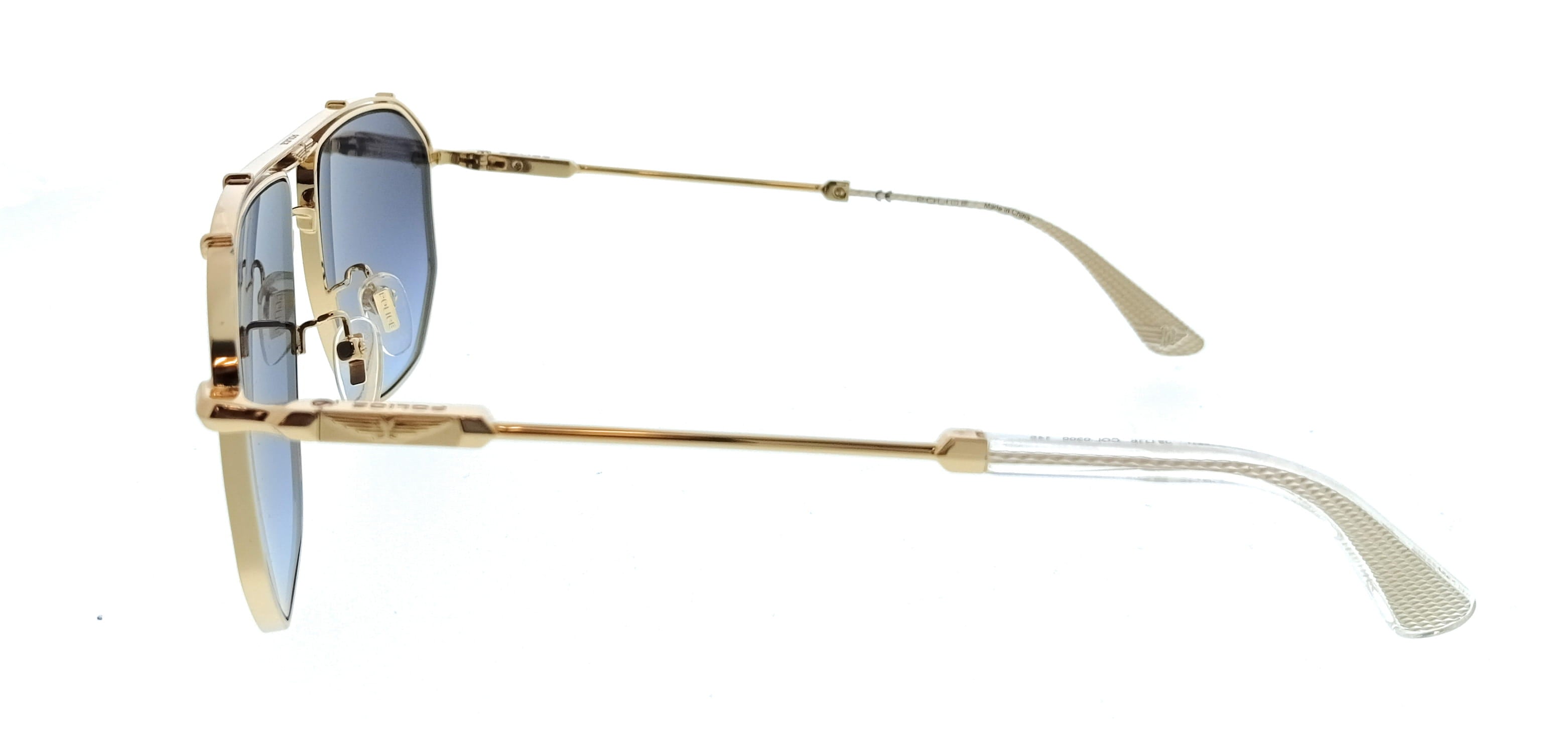 POLICE PLL17 300 Gold Geometric Mens Sunglasses
