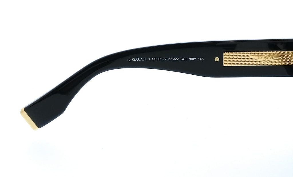 POLICE PLP32E 700Y Shiny Black Square Mens Sunglasses