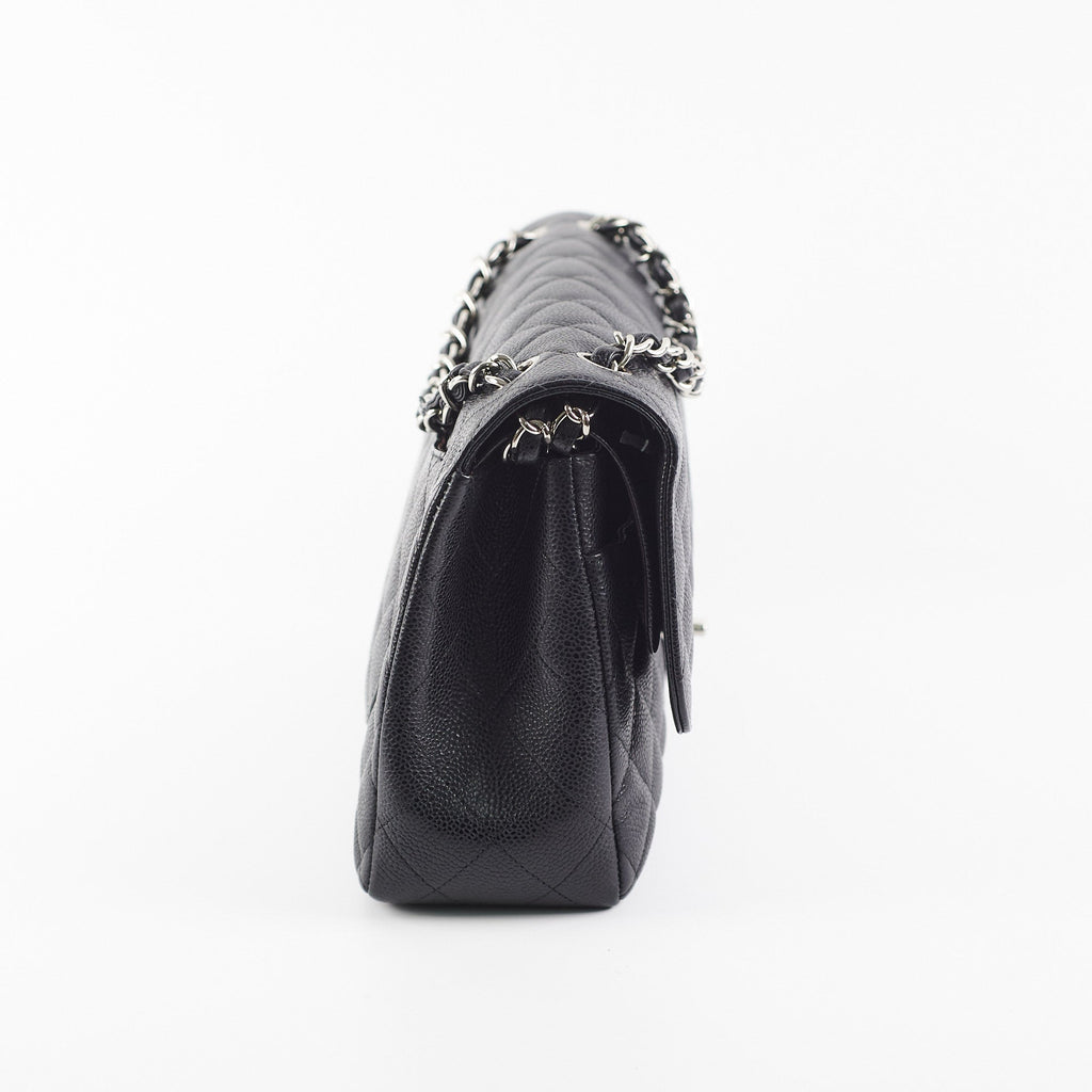 Chanel Quilted Caviar Double Flap Jumbo Black