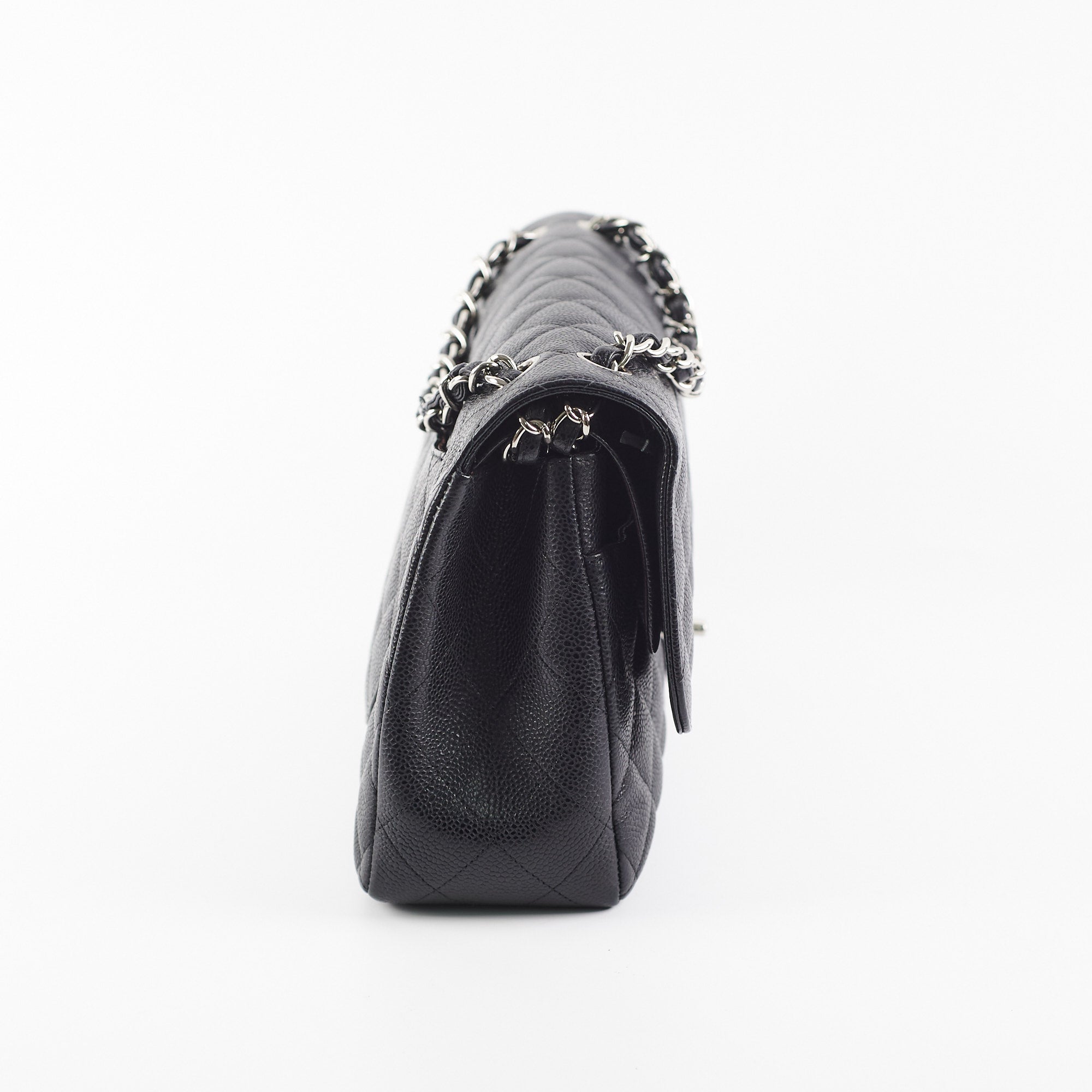 Chanel Quilted Caviar Double Flap Jumbo Black