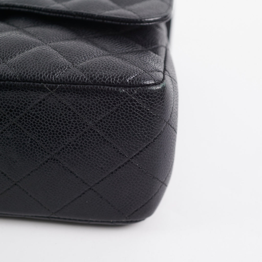Chanel Quilted Caviar Double Flap Jumbo Black