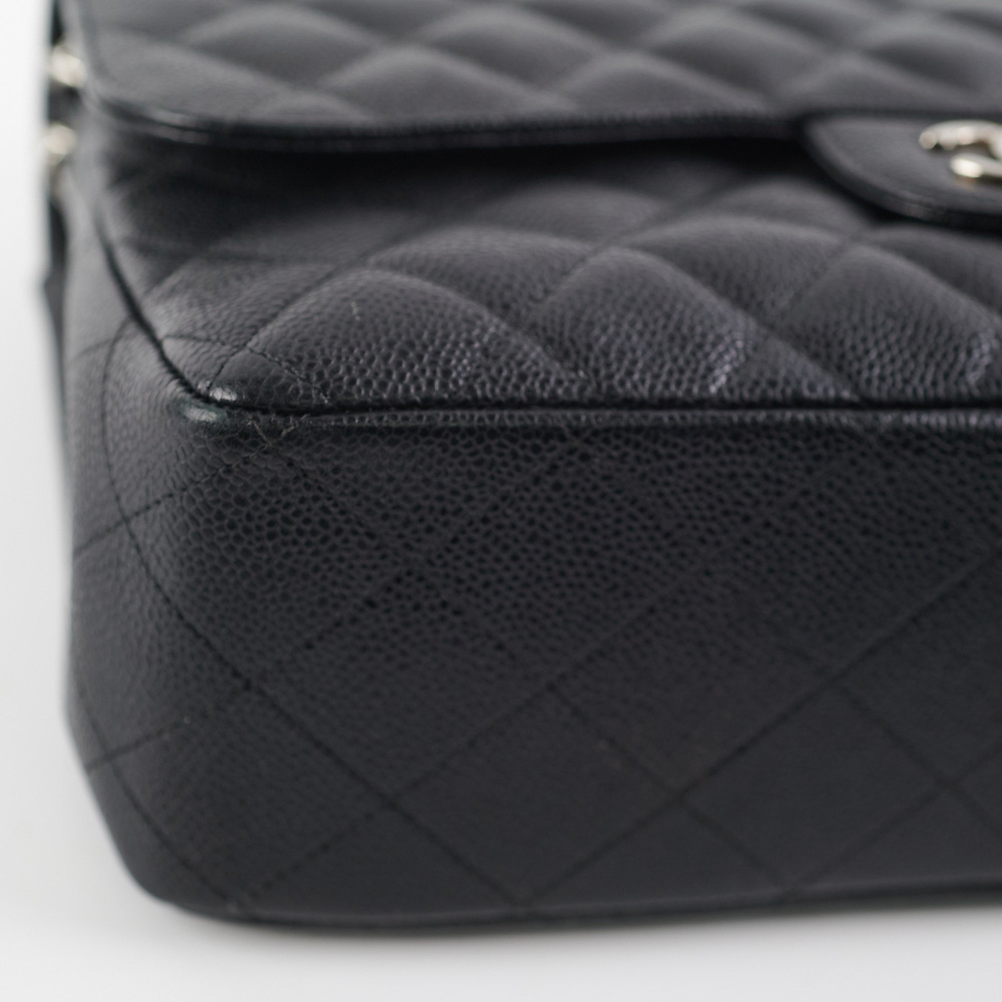 Chanel Quilted Caviar Double Flap Jumbo Black